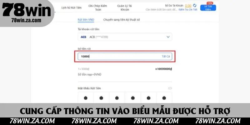 Cung cấp thông tin vào biểu mẫu được hỗ trợ